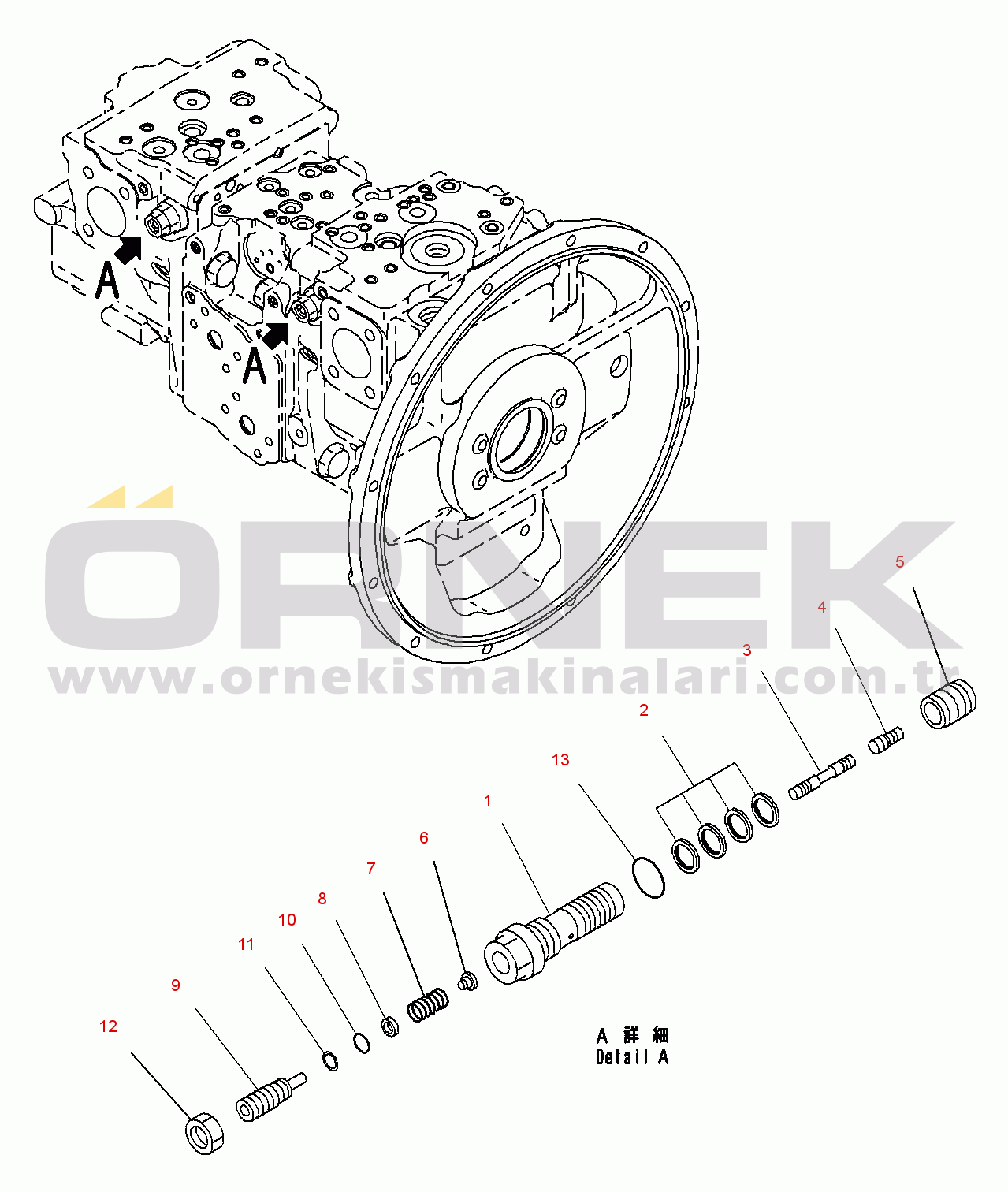 Komatsu PC290-8K S/N 10001-UP ( Standard Machine ) Main Piston Pump (10/11)(#10001-)
