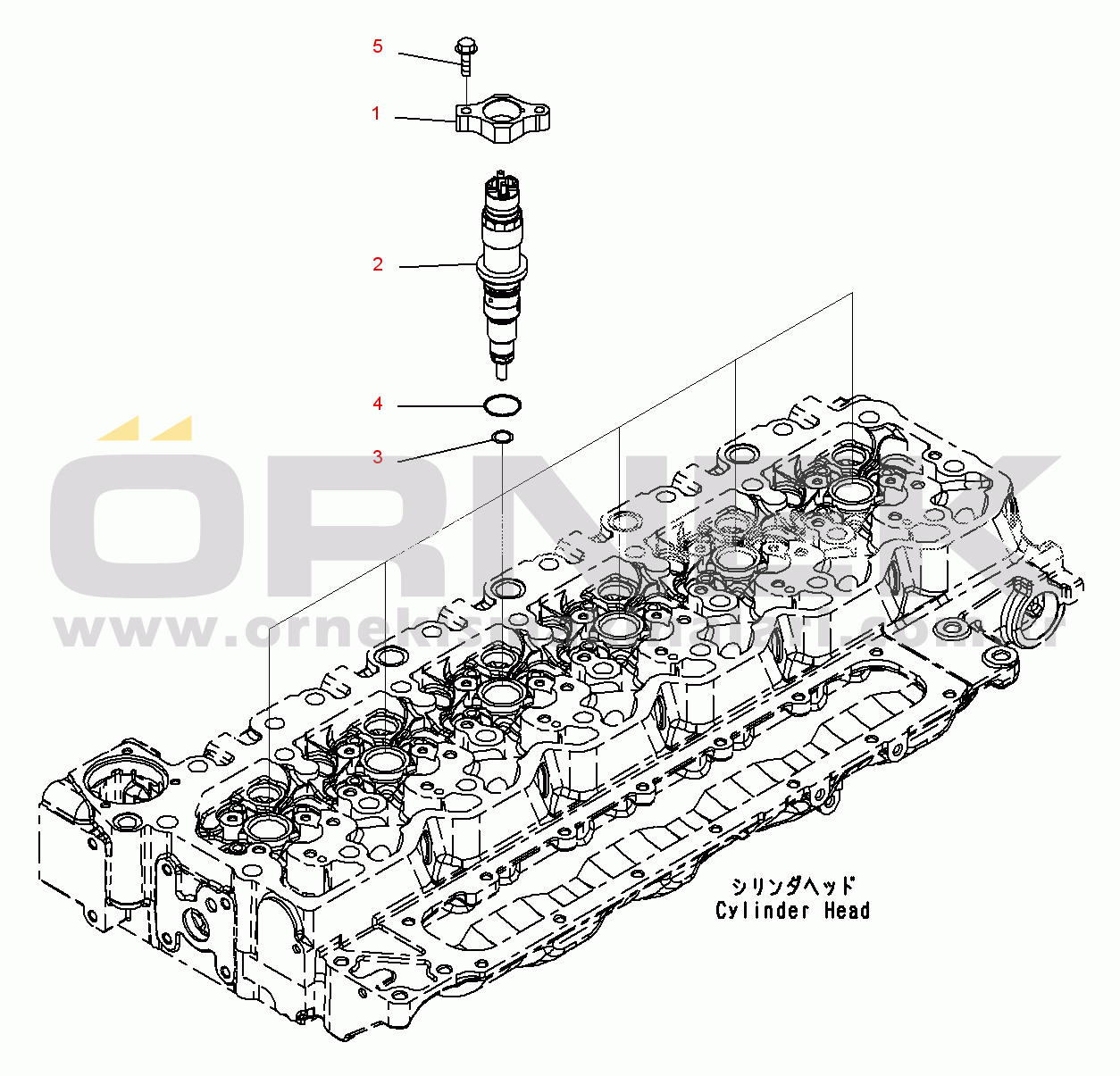 Komatsu SAA6D107E-1E S/N 26500048-UP ( Standard Machine ) Fuel Injector (#21711506-)