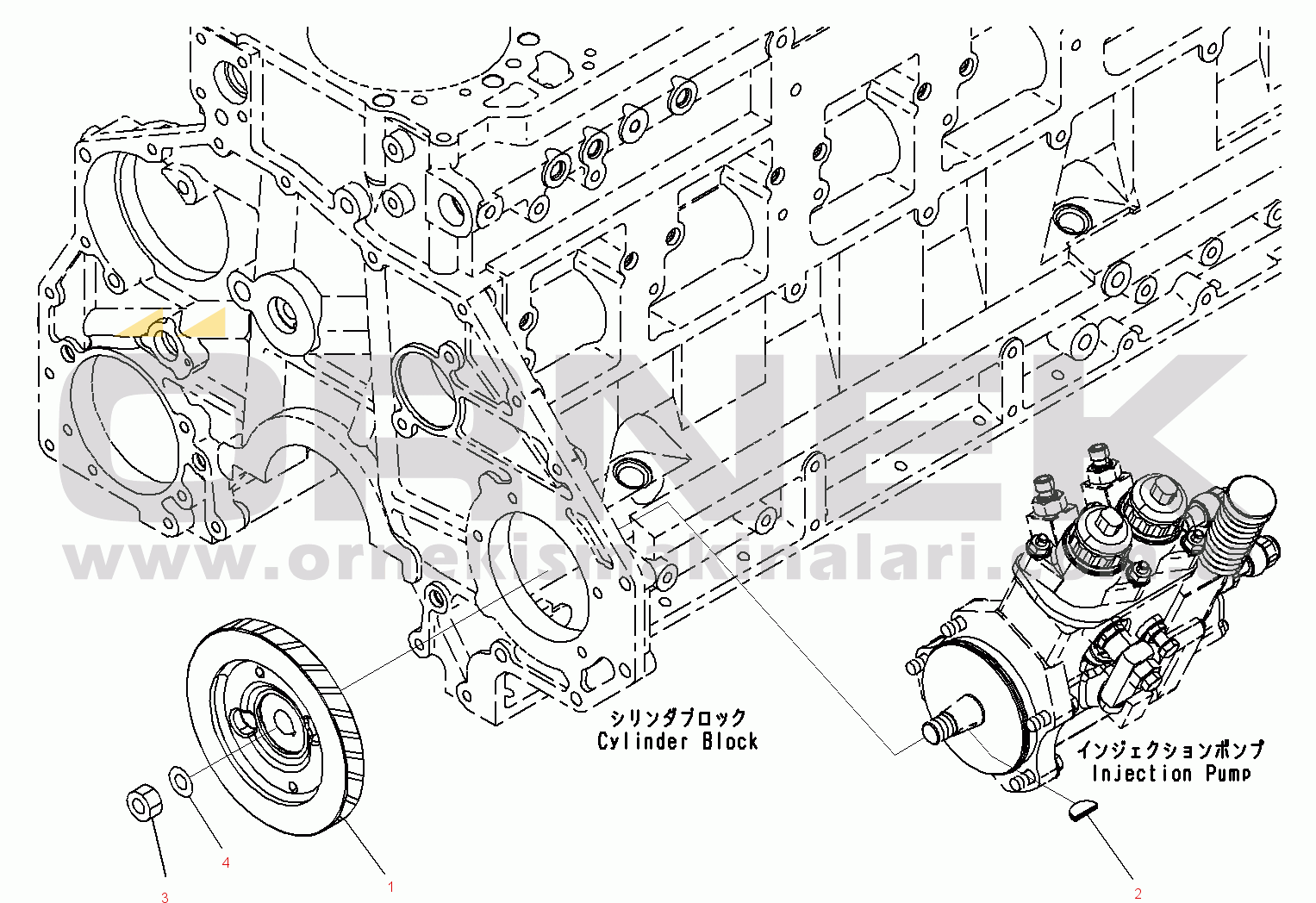 Komatsu SAA6D125E-5A S/N 560004-UP ( Standard Machine ) Fuel Injection Pump Drive