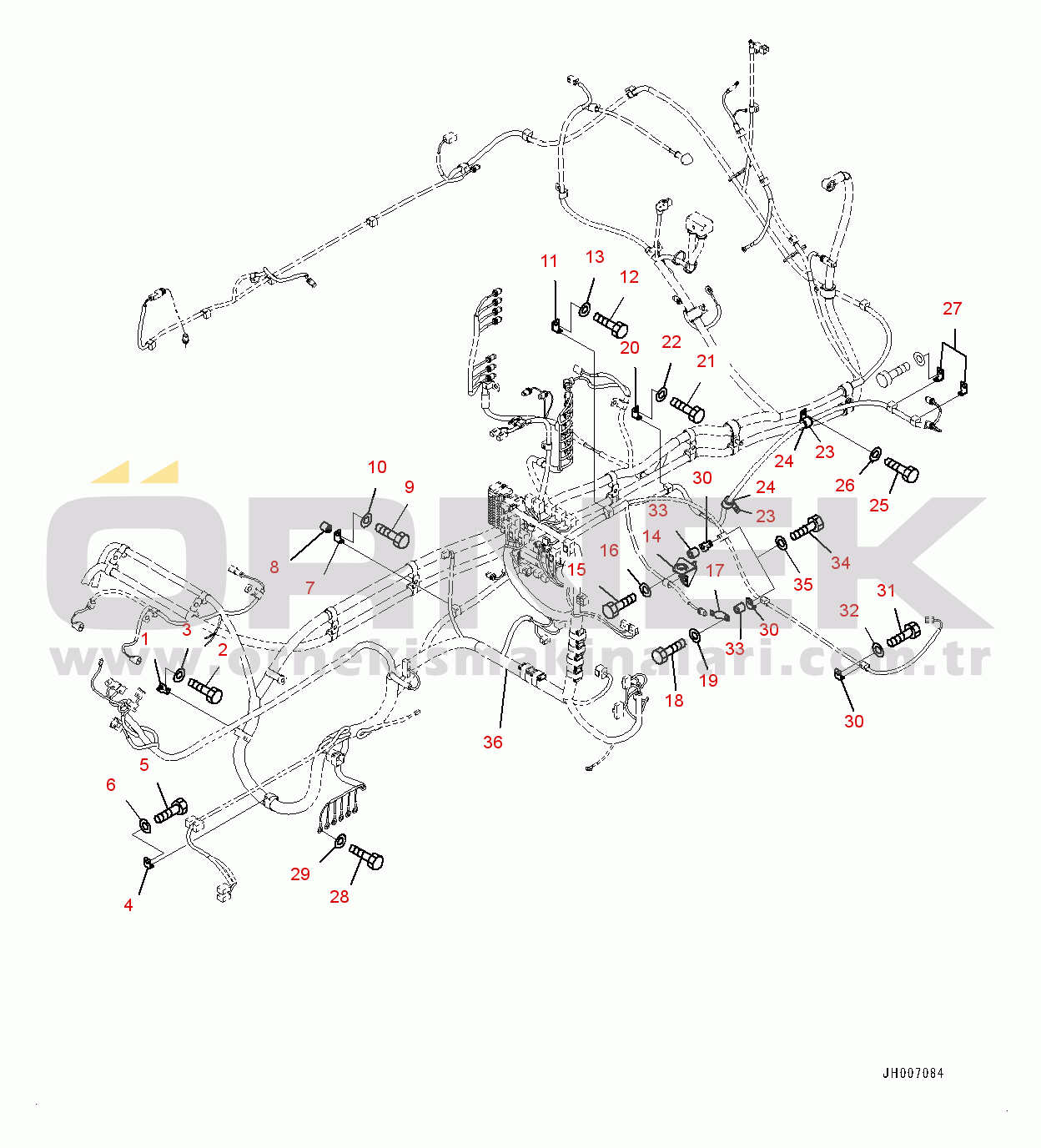 Komatsu PC350-8 S/N 60001-UP Electric Wiring Harness, Main Wiring Harness (1/2) (#62617-)