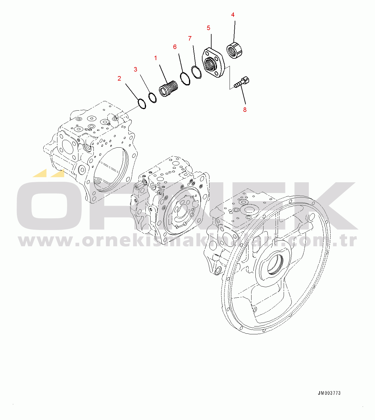 Komatsu PC300LC-8 S/N 60001-UP Piston Pump, Inner Parts (9/12) (#62677-)