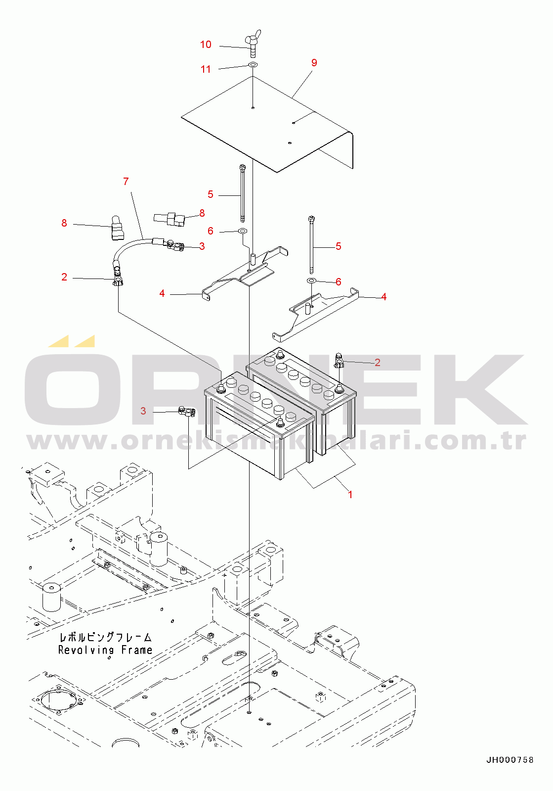 Komatsu PC130-8 S/N 80001-UP Battery (#80001-)