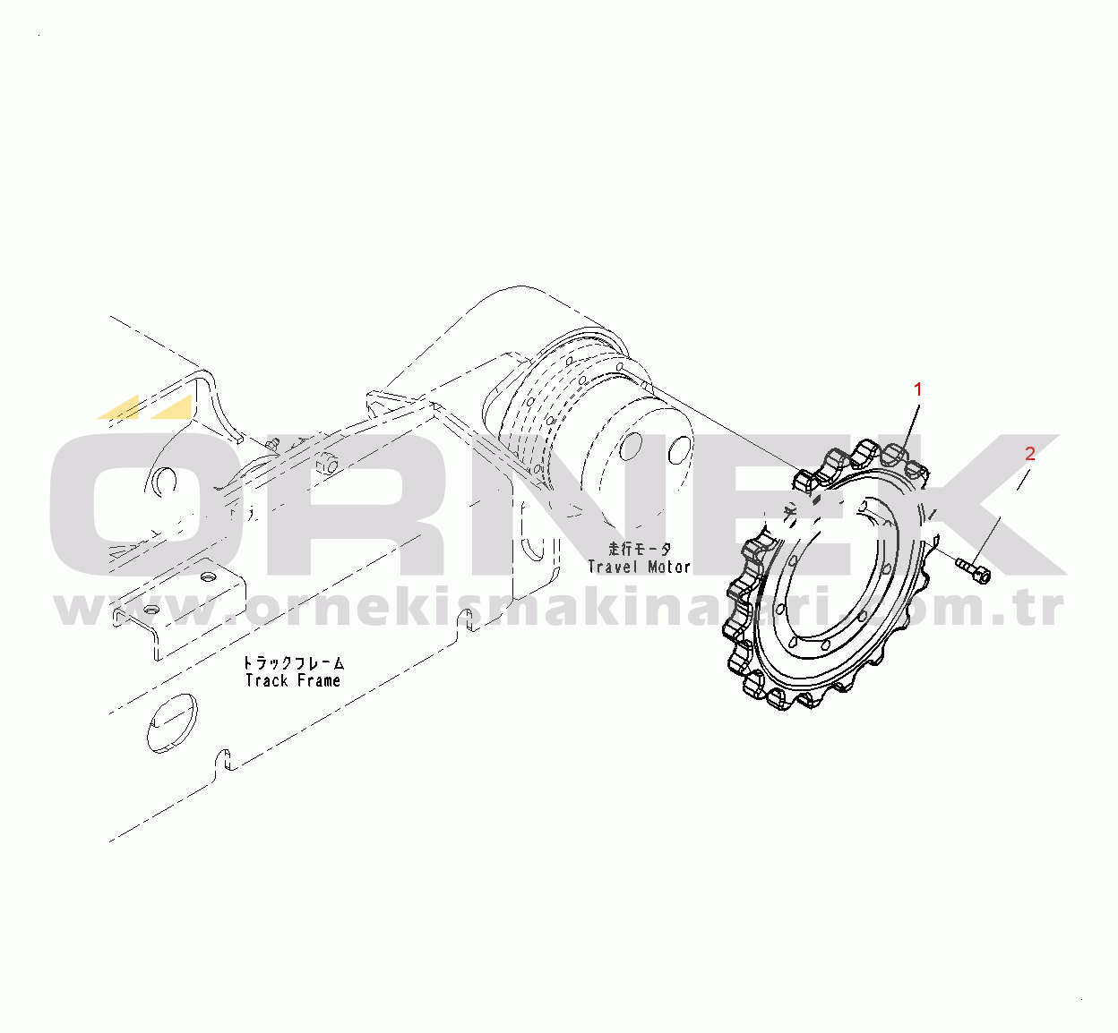 Komatsu PC18MR-3 S/N 20001-UP (Kuzey Amerika Stan.) Track Frame, Sprocket (#20001-)