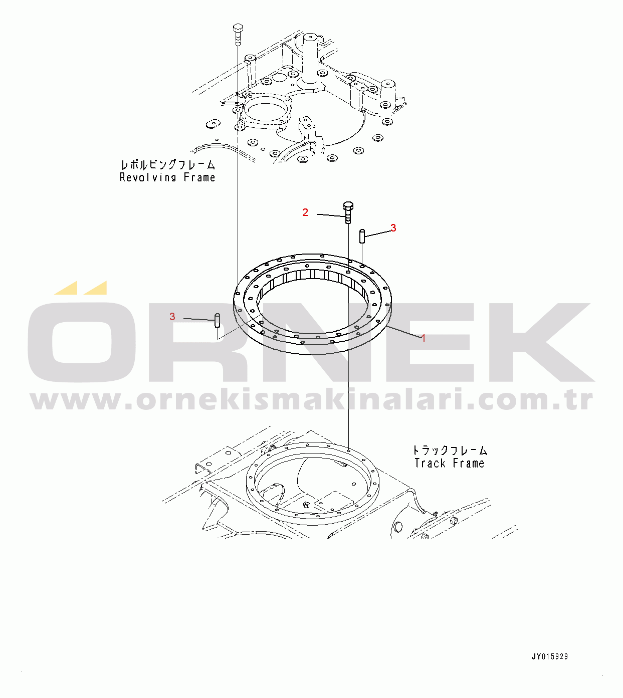 Komatsu PC18MR-3 S/N 20001-UP (Kuzey Amerika Stan.) Track Frame, Swing Circle (#20366-)