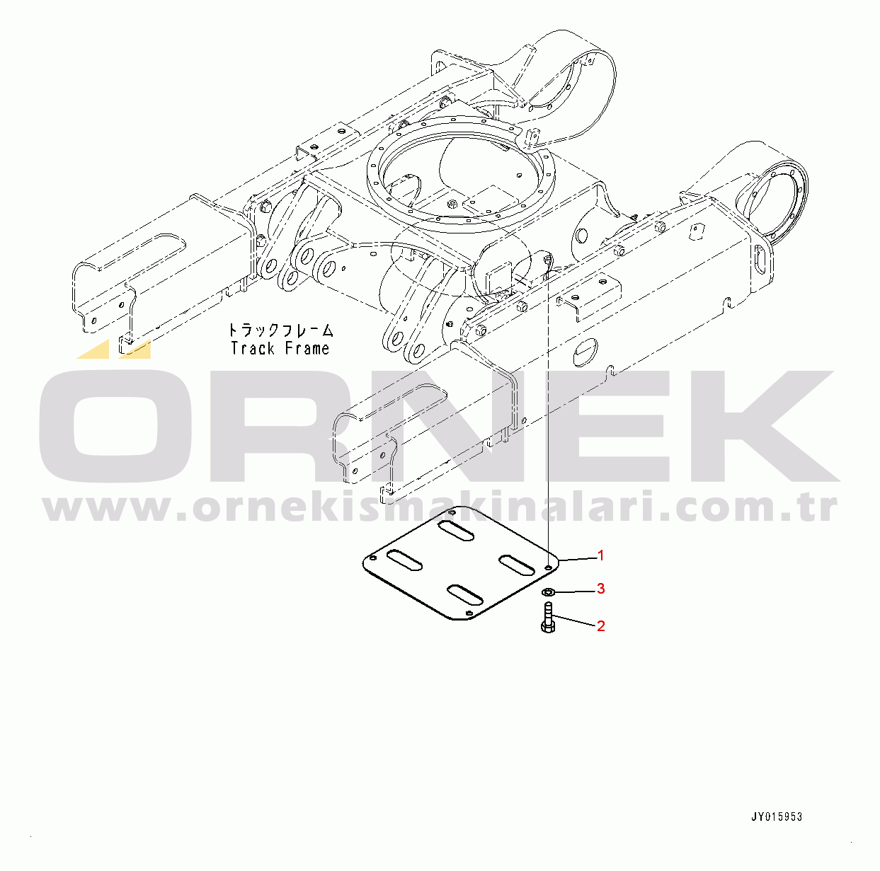 Komatsu PC18MR-3 S/N 20001-UP (Kuzey Amerika Stan.) Track Frame, Under Cover (#20366-20993)