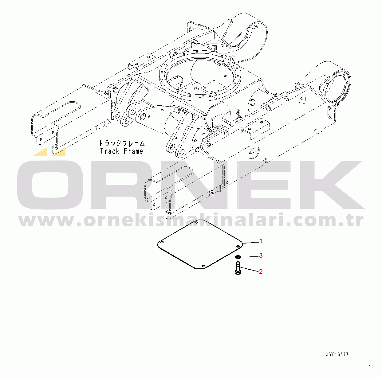 Komatsu PC18MR-3 S/N 20001-UP (Kuzey Amerika Stan.) Track Frame, Under Cover (#20994-)