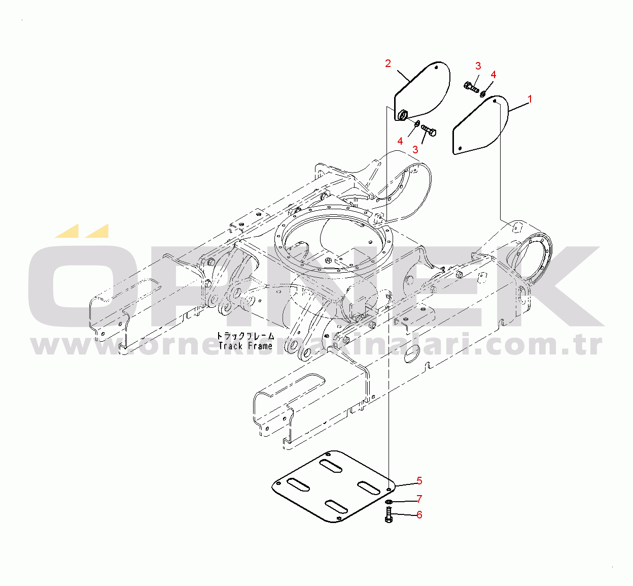 Komatsu PC18MR-3 S/N 20001-UP (Kuzey Amerika Stan.) Track Frame Cover (#20001-20365)
