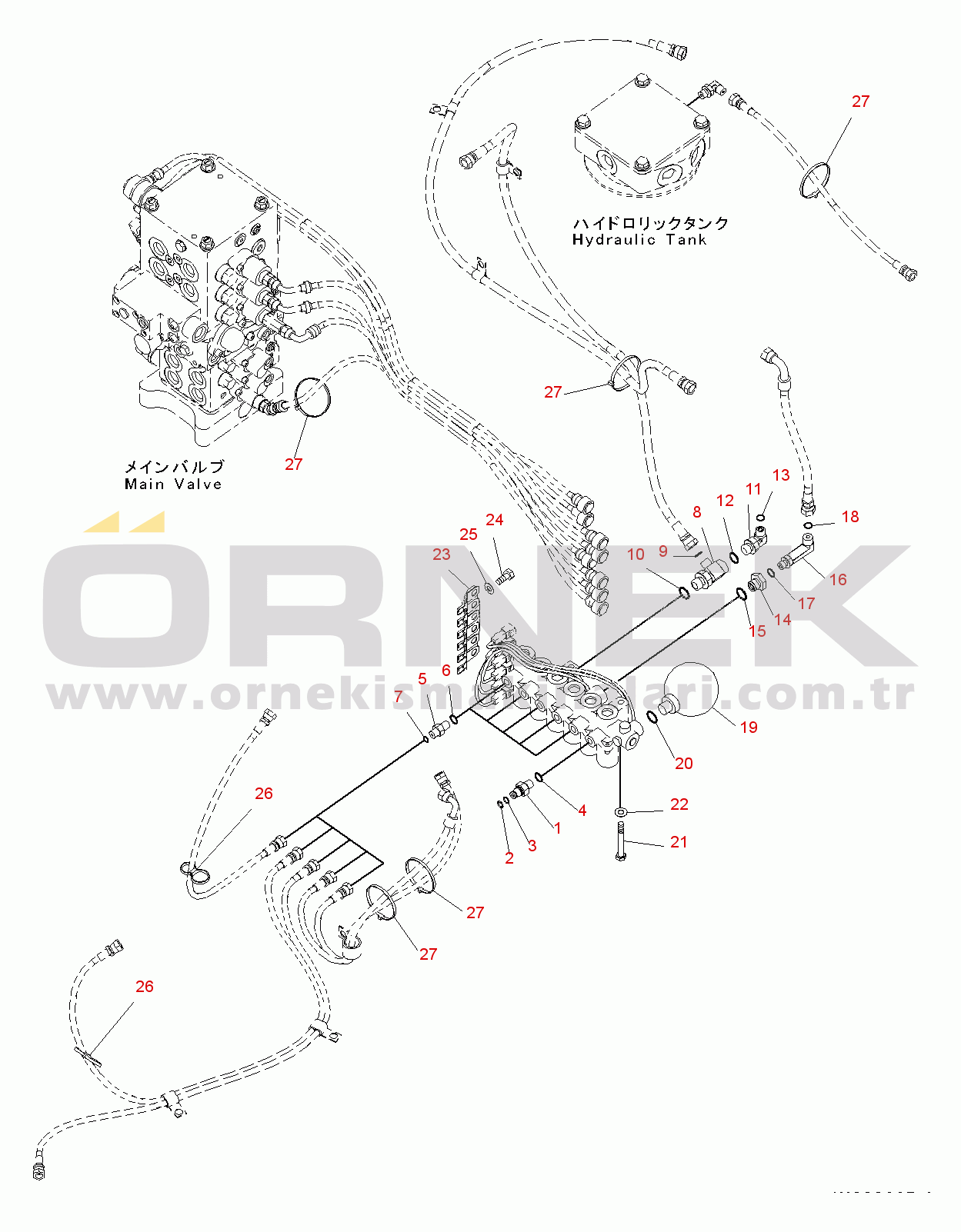 Komatsu PC130-8 S/N 80001-UP Solenoid Valve Circuit(#80001-)