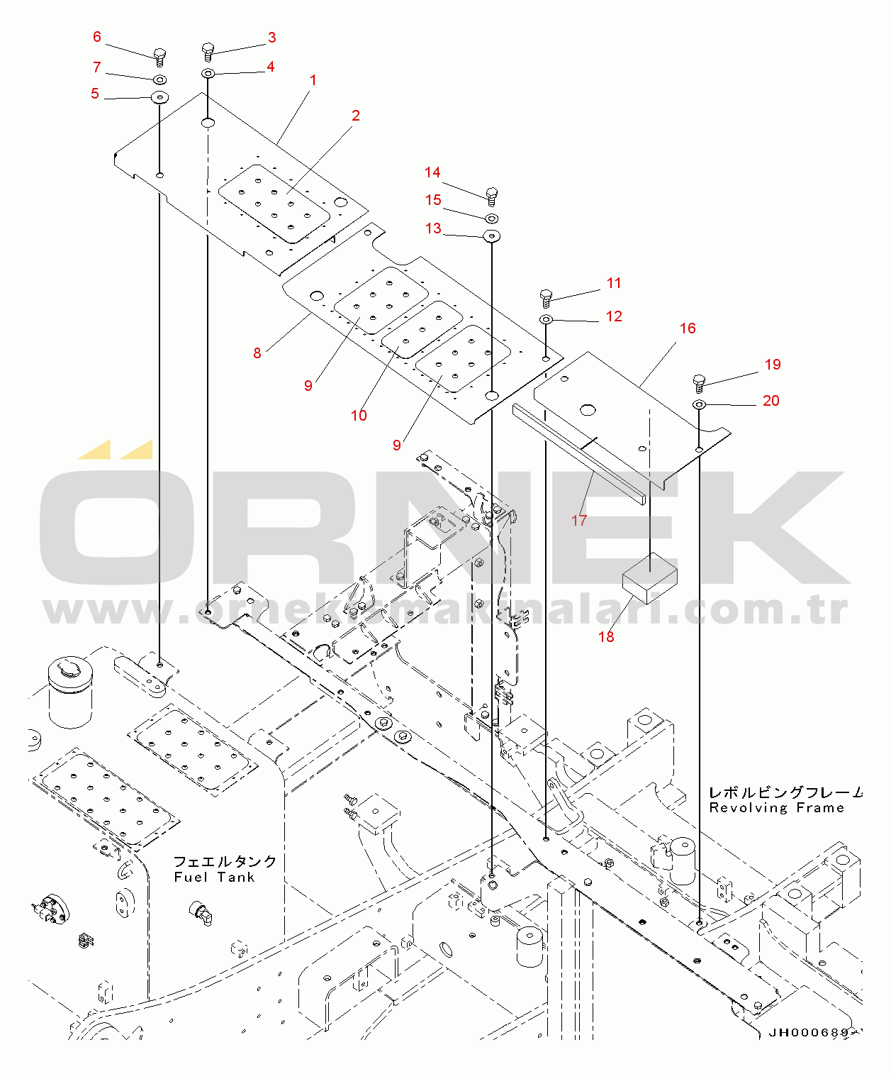 Komatsu PC130-8 S/N 80001-UP Front Cover(#80001-)