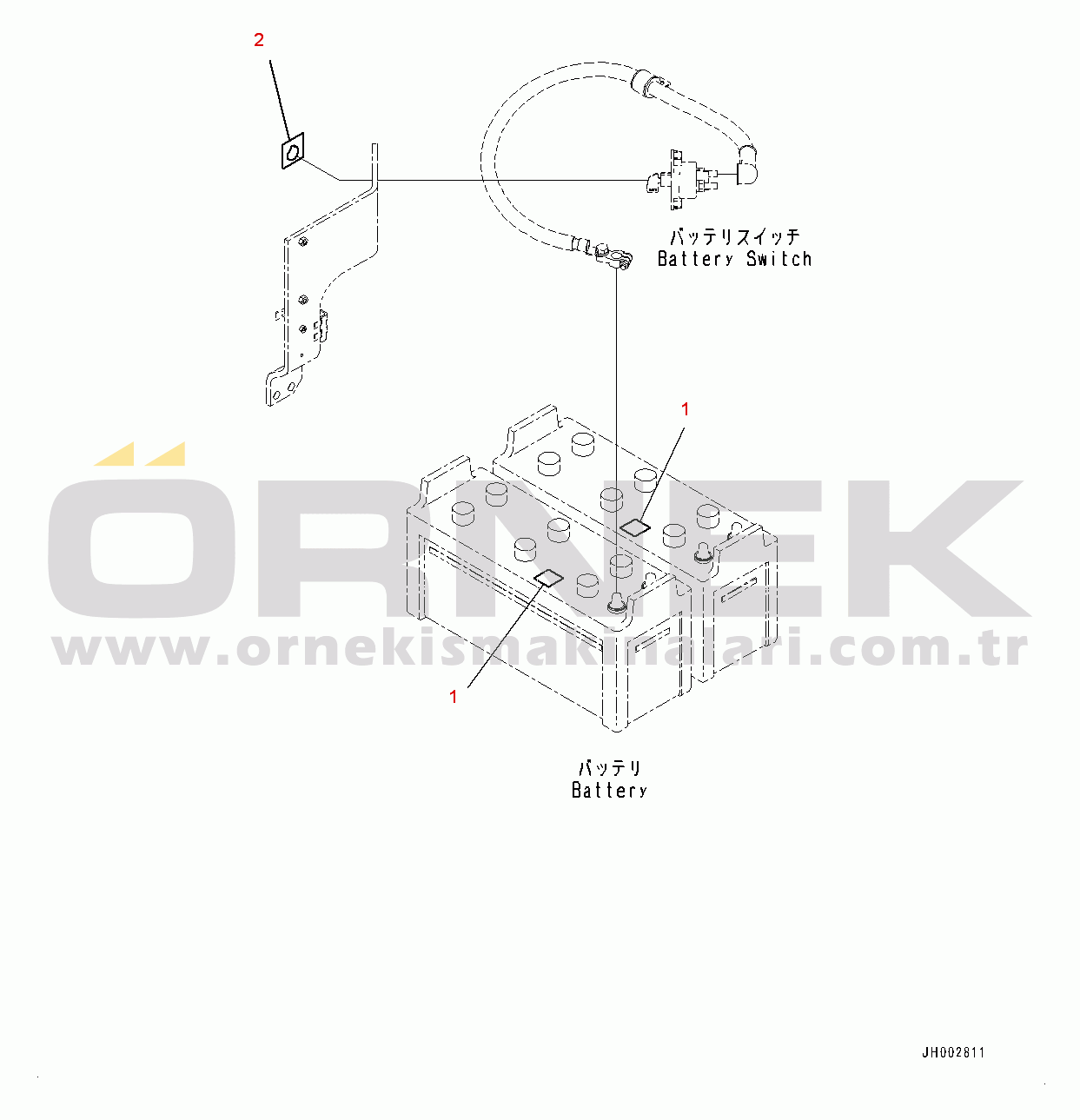 Komatsu PC400LC-8 S/N 70001-UP Caution Plates, Battery (#70973-)
