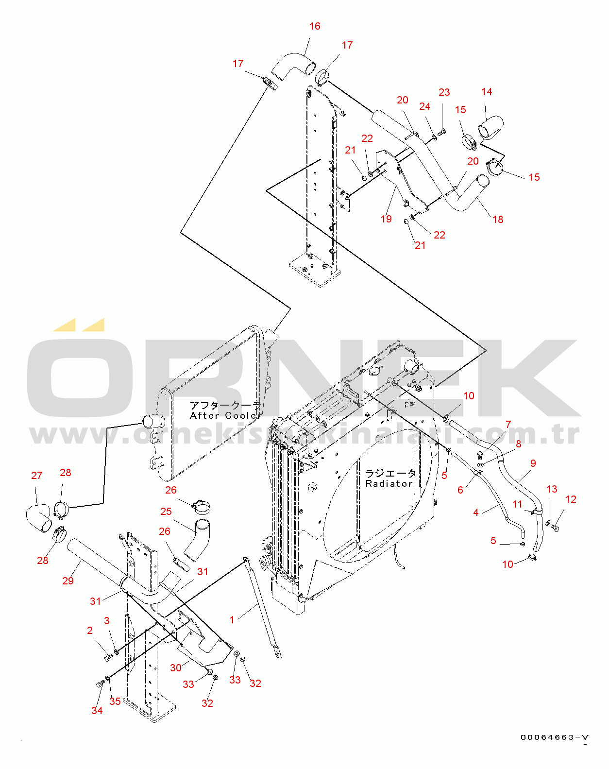 Komatsu PC400-8 S/N 70001-UP Cooling System, (4/7) (#70001-70298)