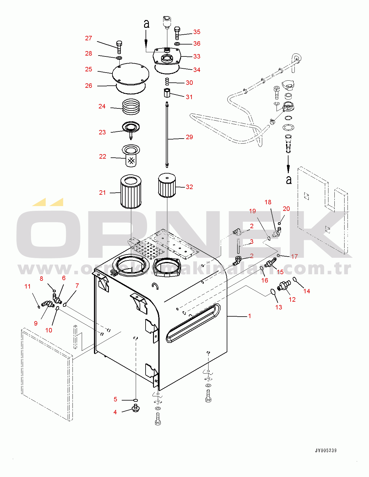 Komatsu PC400-8 S/N 70001-UP Hydraulic Tank, Tank (#70001-)