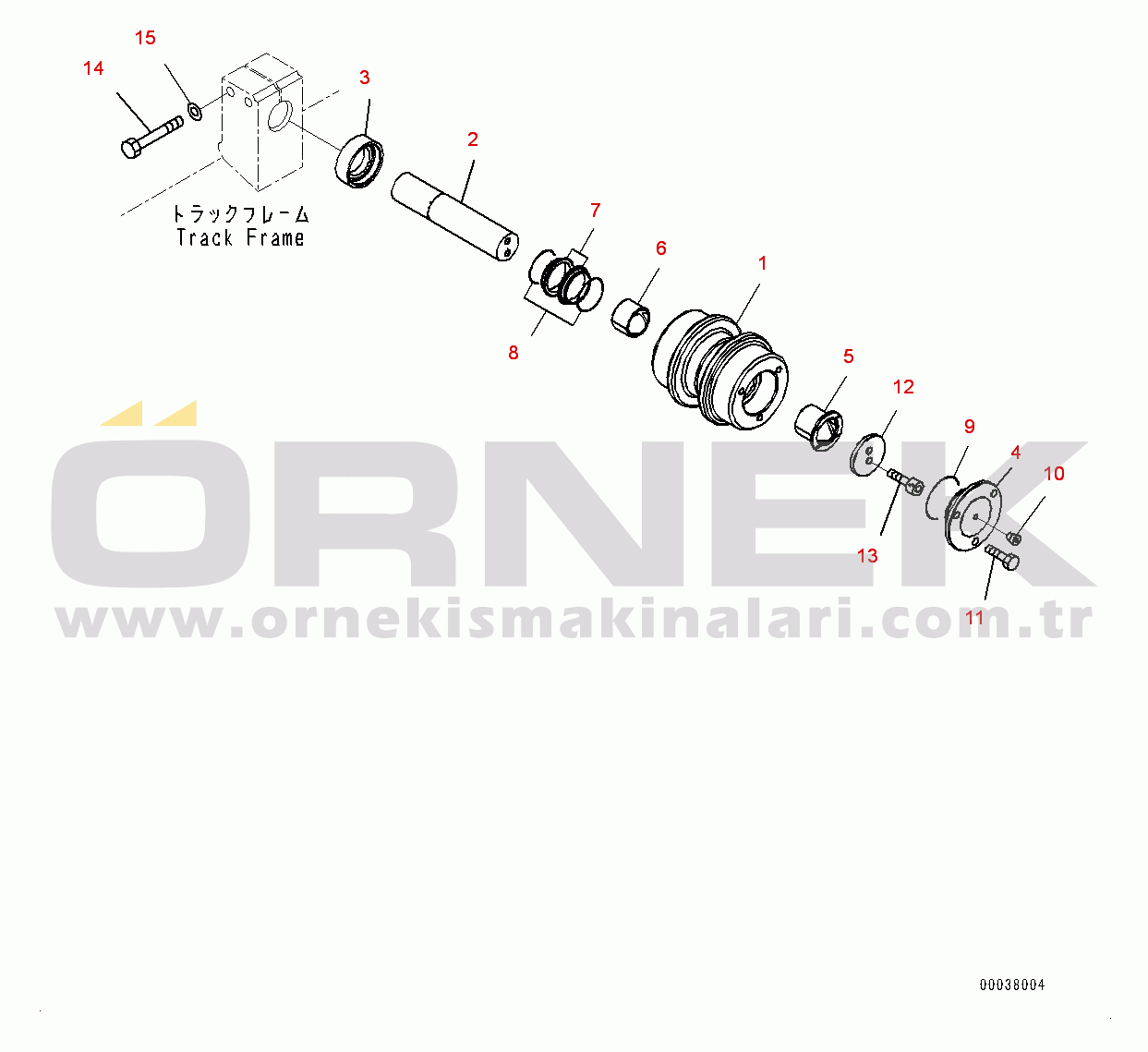 Komatsu PC400-8 S/N 70001-UP Carrier Roller (#70001-70133)