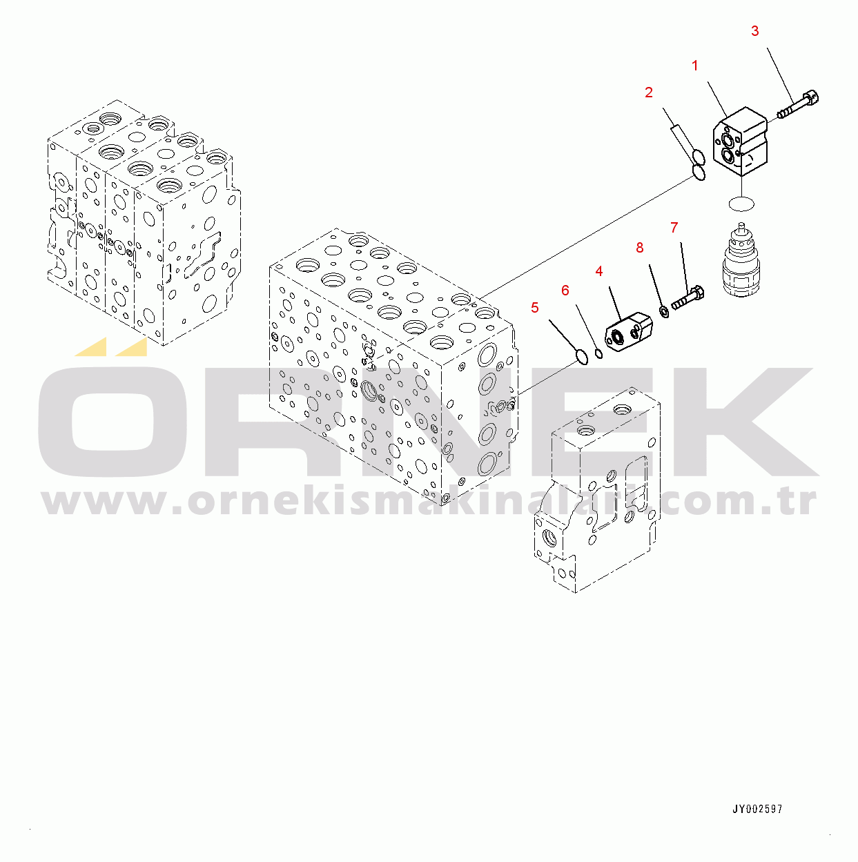 Komatsu PC400LC-8R S/N 75001-UP Control Valve, Inner Parts (6/25) (#75001-)
