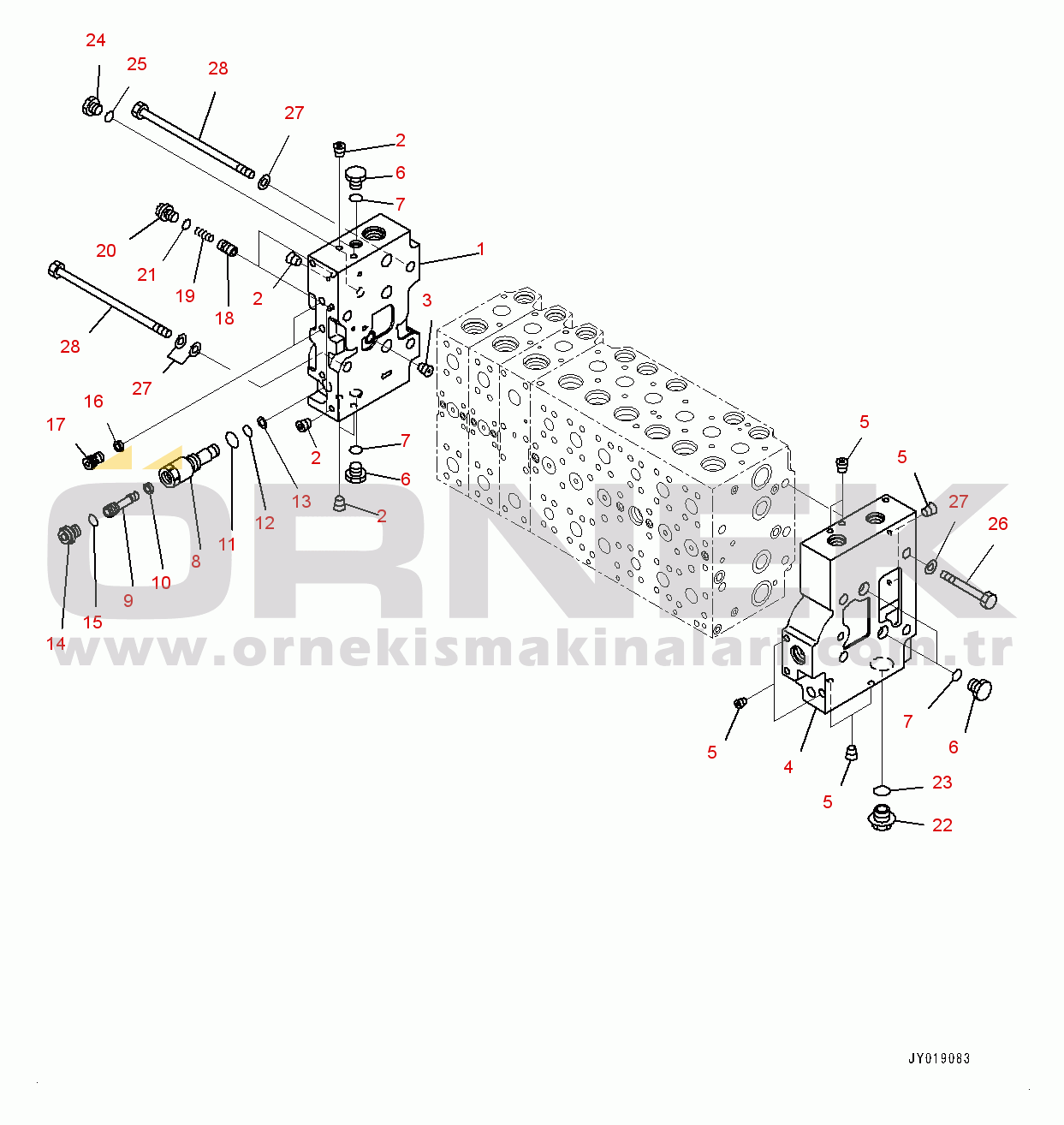Komatsu PC400LC-8R S/N 75001-UP Control Valve, Inner Parts (7/25) (#75198-)