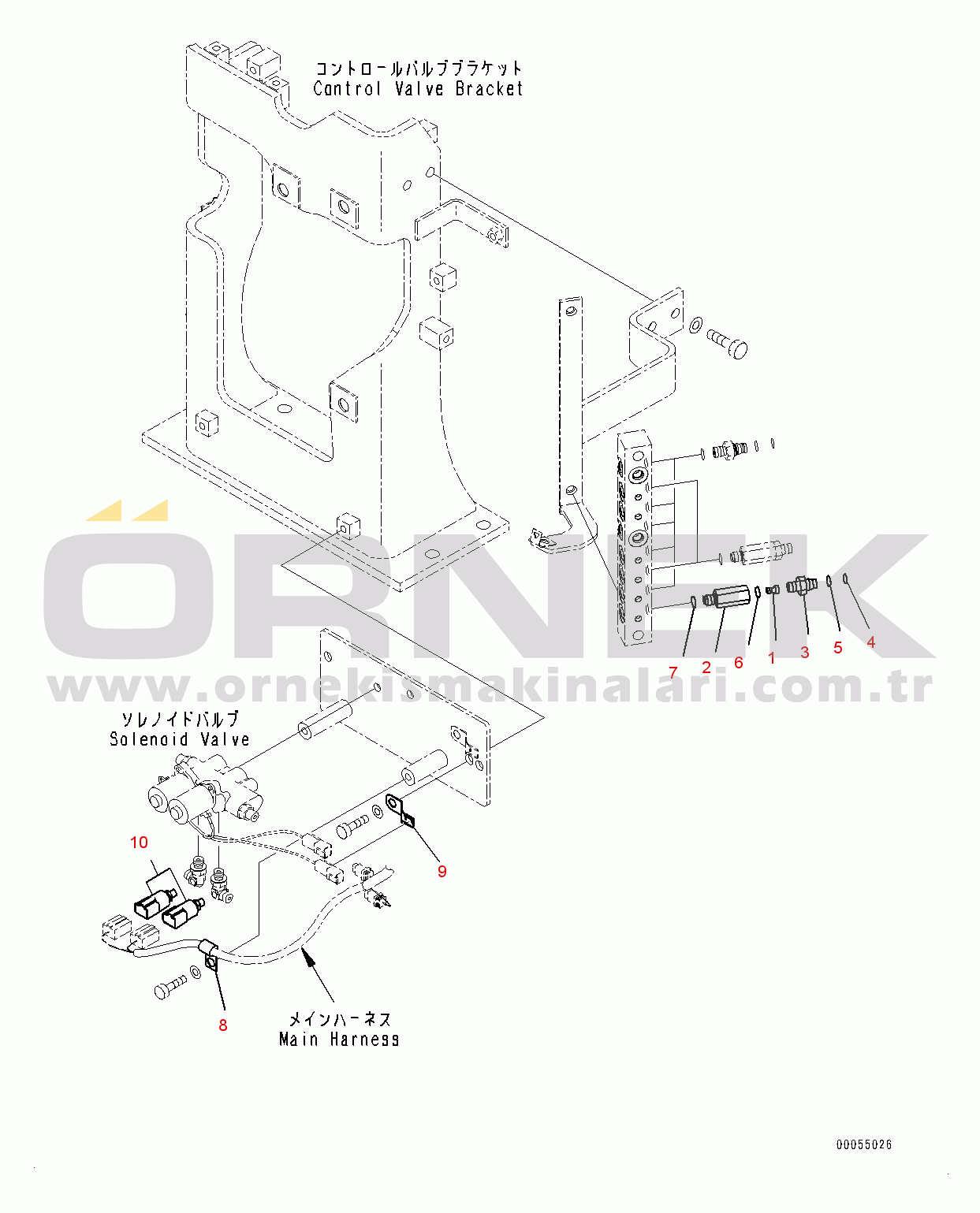 Komatsu PC400LC-8R S/N 75001-UP Solenoid Valve Piping, (2/2) (#75001-)