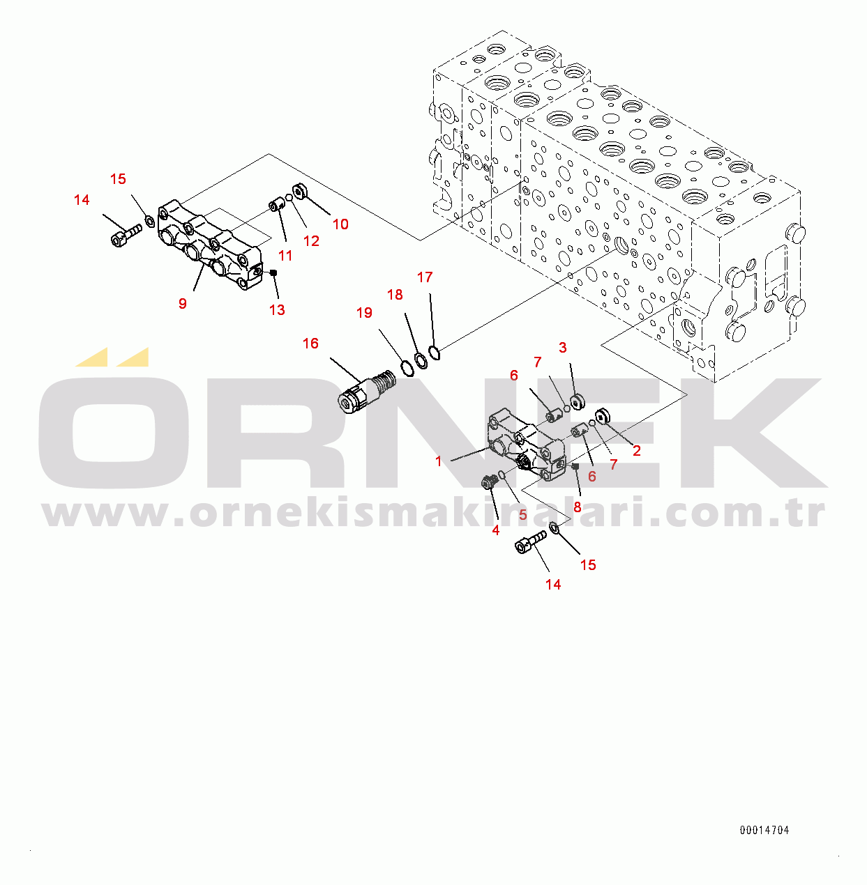 Komatsu PC450-8 S/N 70001-UP Control Valve, Inner Parts (10/23) (#70001-)