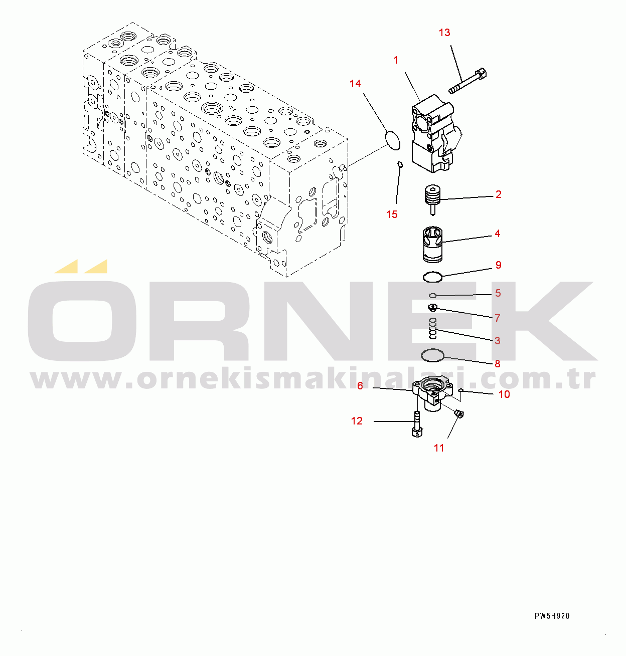 Komatsu PC450-8R S/N 75001-UP Control Valve, Inner Parts (17/23) (#75001-)