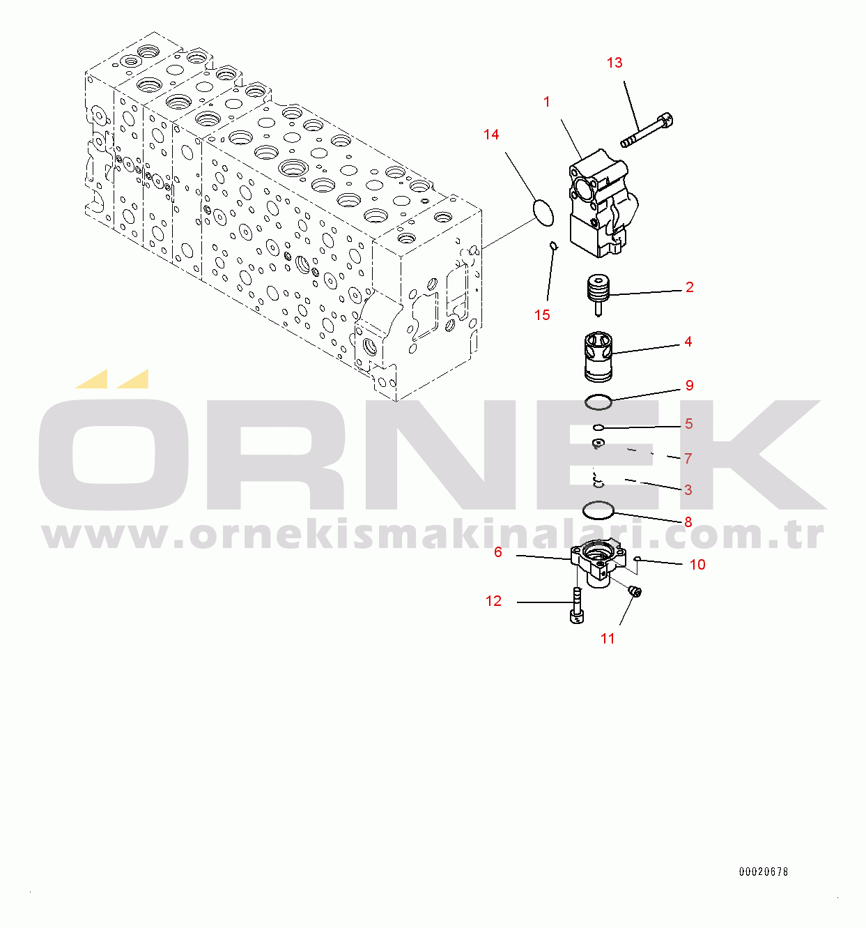 Komatsu PC450-8R S/N 75001-UP Control Valve, Inner Parts (17/25) (#75001-)
