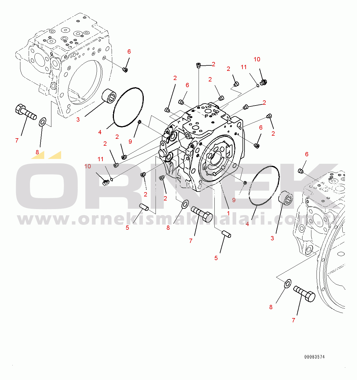 Komatsu PC450-8R S/N 75001-UP Piston Pump, Inner Parts (2/12) (#75049-)