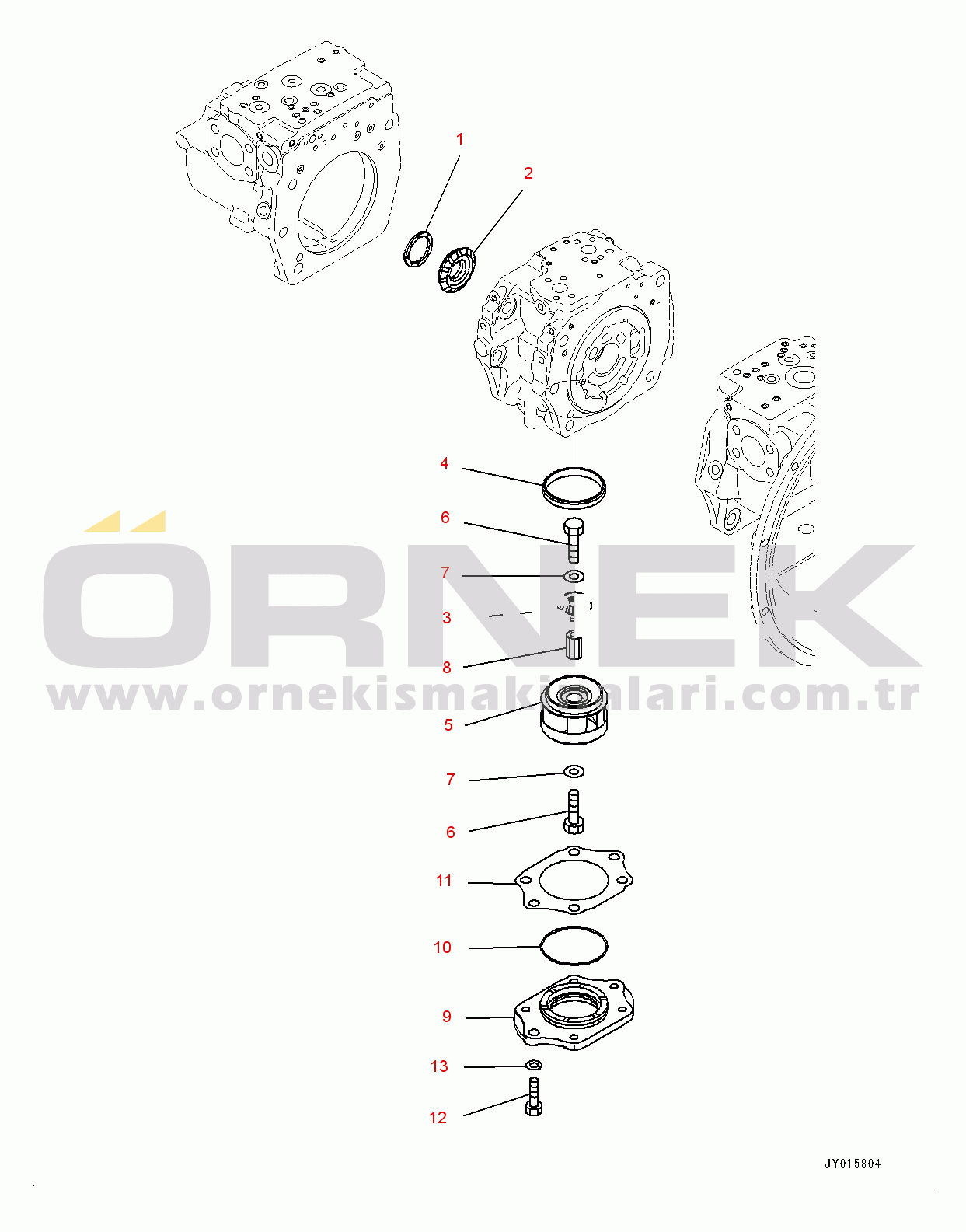 Komatsu PC450-8R S/N 75001-UP Piston Pump, Inner Parts (10/12) (#75049-)