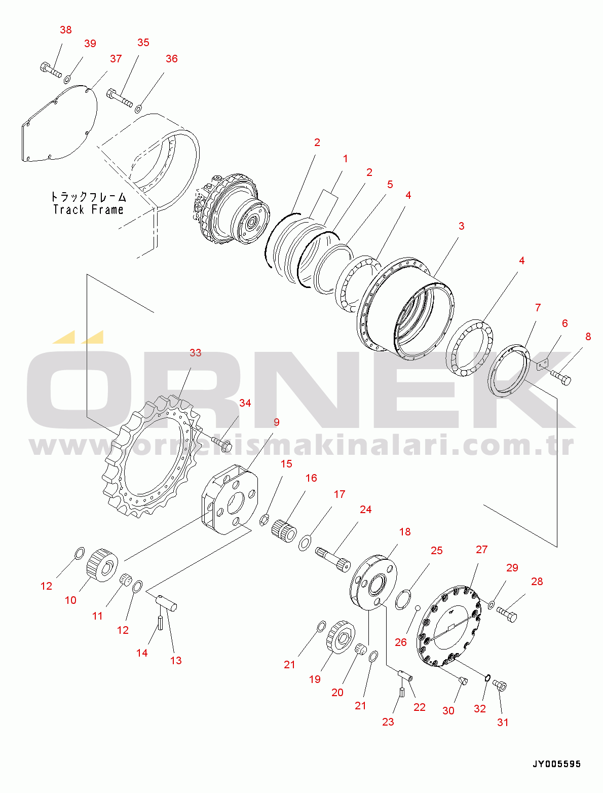 Komatsu PC450LC-8R S/N 75001-UP Travel Motor and Final Drive, Final Drive (#75001-75178)