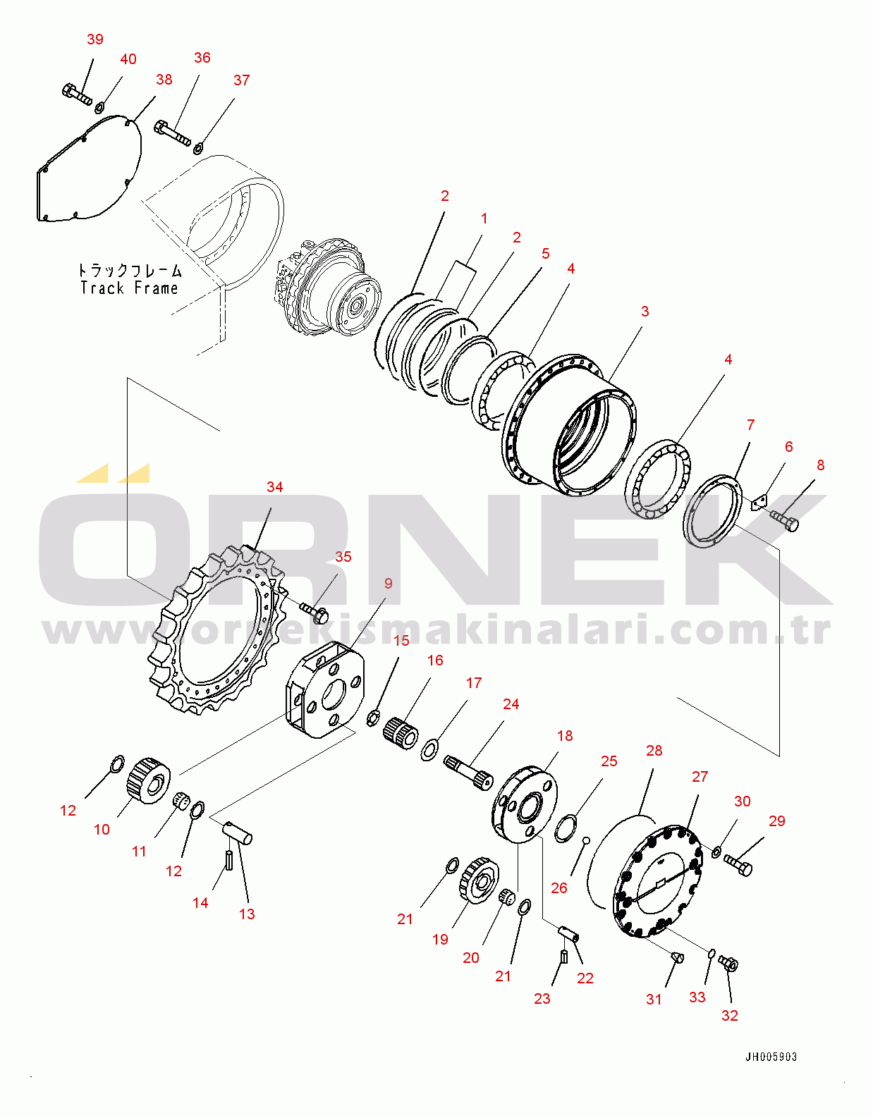 Komatsu PC450LC-8R S/N 75001-UP Travel Motor and Final Drive, Final Drive (#75179-)