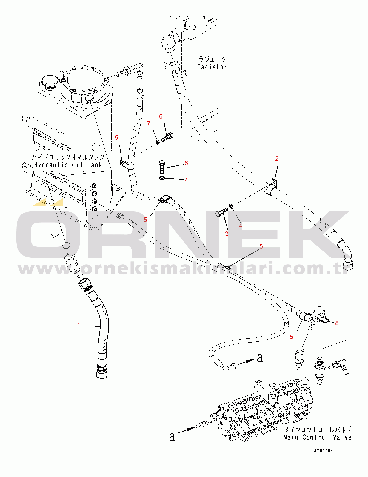 Komatsu PC55MR-3 S/N 15001-UP (North America Spec.) Return Piping (#15401-)
