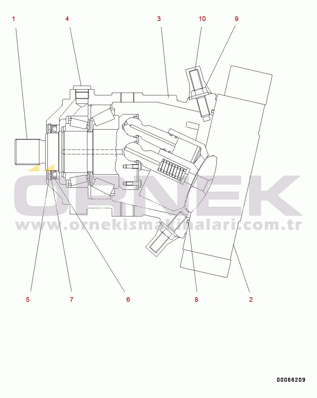 Komatsu WA200-6 S/N 70001-UP Hydrostatic Transmission (HST) Pump and Motor, Inner Parts, Motor 1 (1/7) (#70001-)