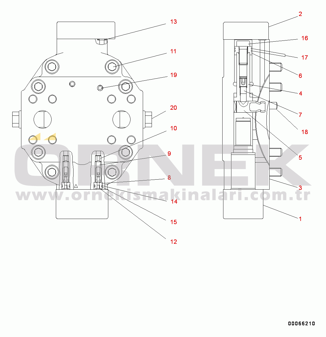Komatsu WA200-6 S/N 70001-UP Hydrostatic Transmission (HST) Pump and Motor, Inner Parts, Motor 1 (4/7) (#70001-)