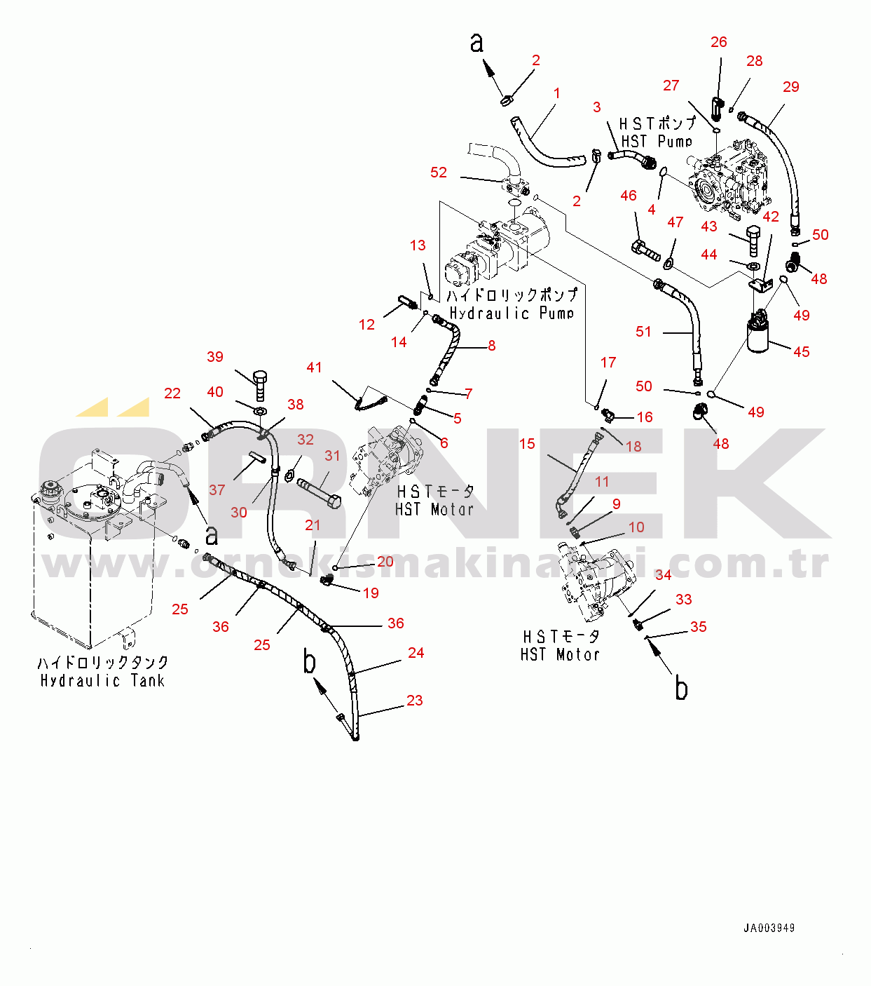 Komatsu WA200-6 S/N 70001-UP Hydraulic Piping, Charge Piping (#70001-)