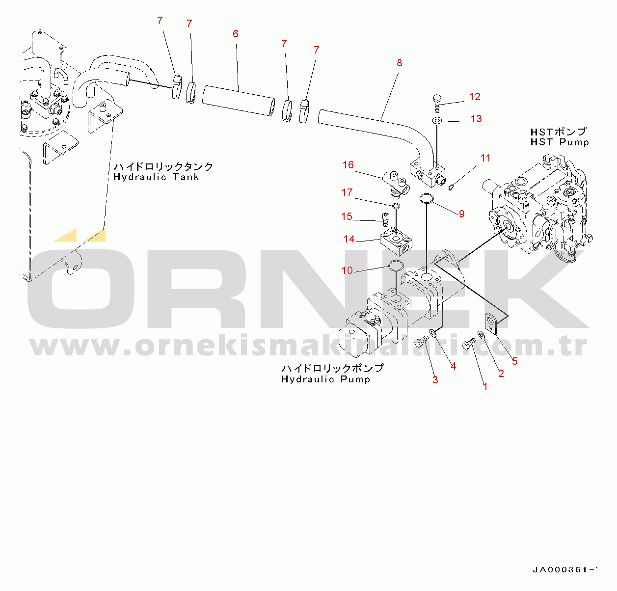 Komatsu WA200-6 S/N 70001-UP Hydraulic Oil Pump, Hydraulic Oil Pump Mounting (#70001-70826)
