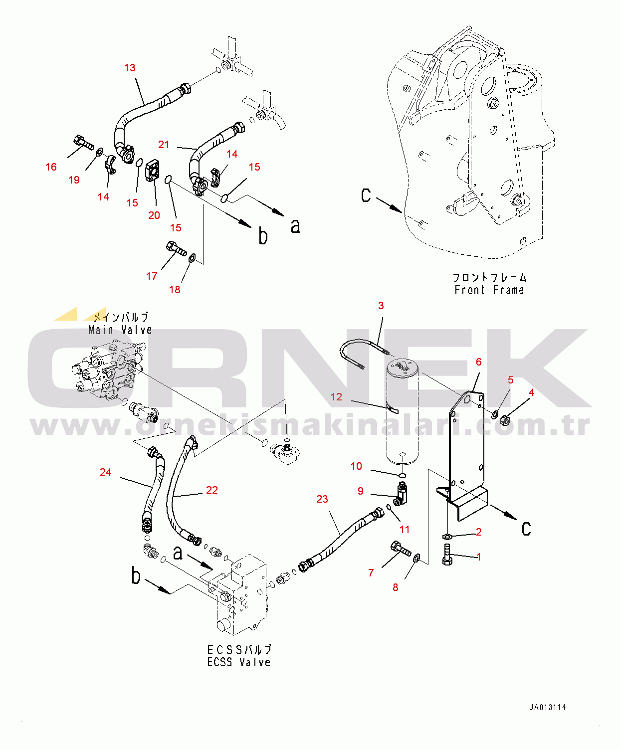 Komatsu WA200-6 S/N 70001-UP Hydraulic Piping, Emergency Steering Piping (#70001-)