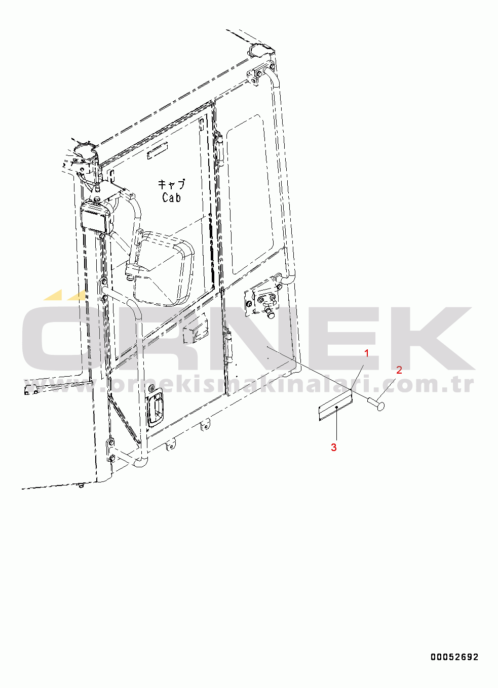Komatsu WA200-6 S/N 70001-UP ROPS Plate (#70001-70959)