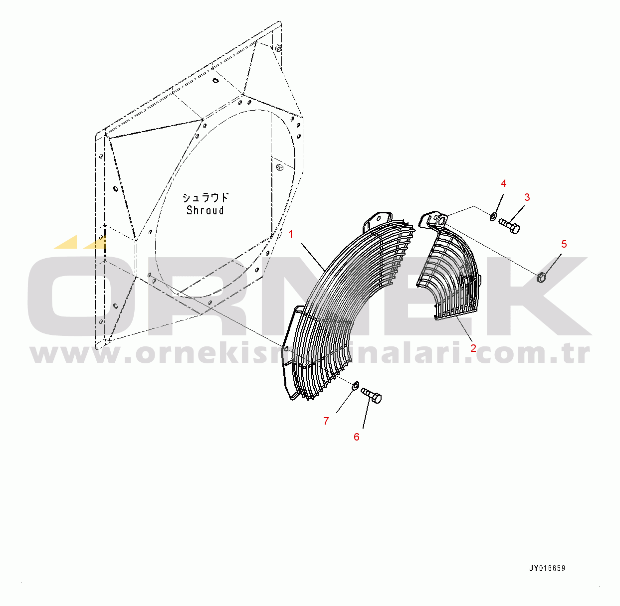 Komatsu PC55MR-3 S/N 15001-UP (EU Stan.) Cooling System, Fan Net (#16501-)