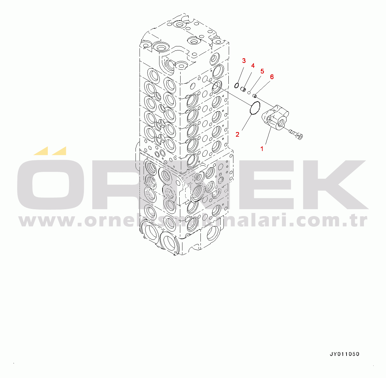 Komatsu PC55MR-3 S/N 15001-UP (EU Stan.) Control Valve, Inner Parts (9/21) (#15001-15400)