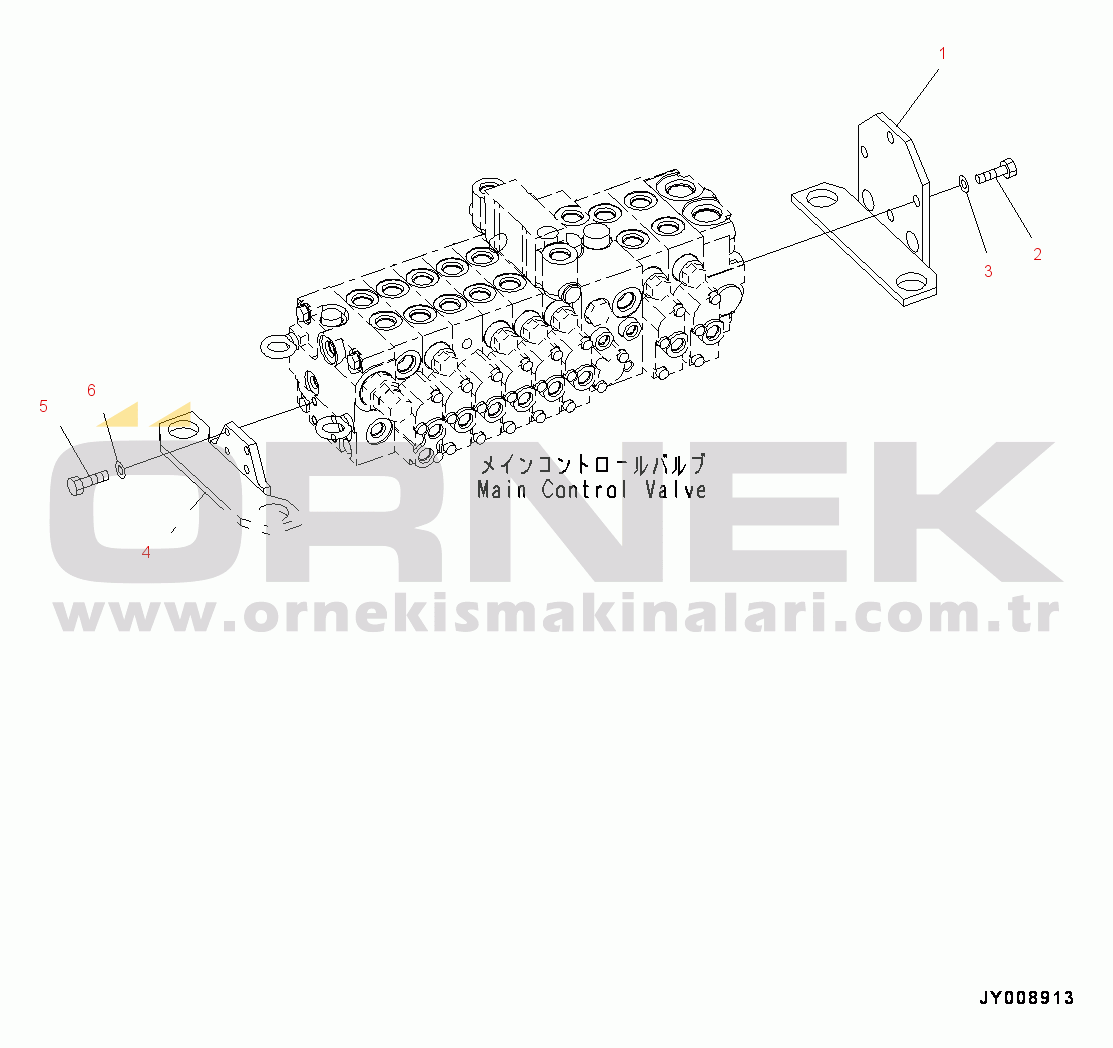 Komatsu PC55MR-3 S/N 15001-UP (EU Stan.) Control Valve, Valve Bracket (#15001-15400)