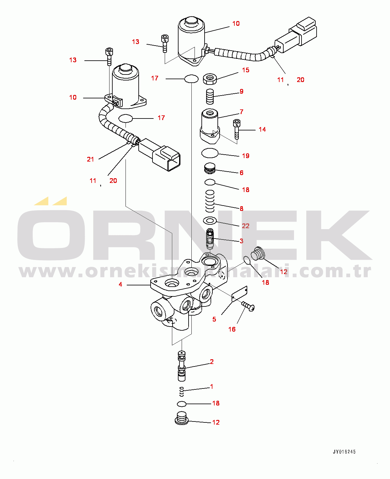 Komatsu PC55MR-3 S/N 15001-UP (EU Stan.) Control Valve, Solenoid Valve (#15240-15400)