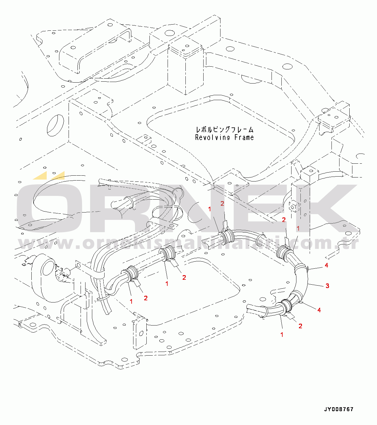Komatsu PC55MR-3 S/N 15001-UP (EU Stan.) Control Valve, Floor Piping (#15001-15400)