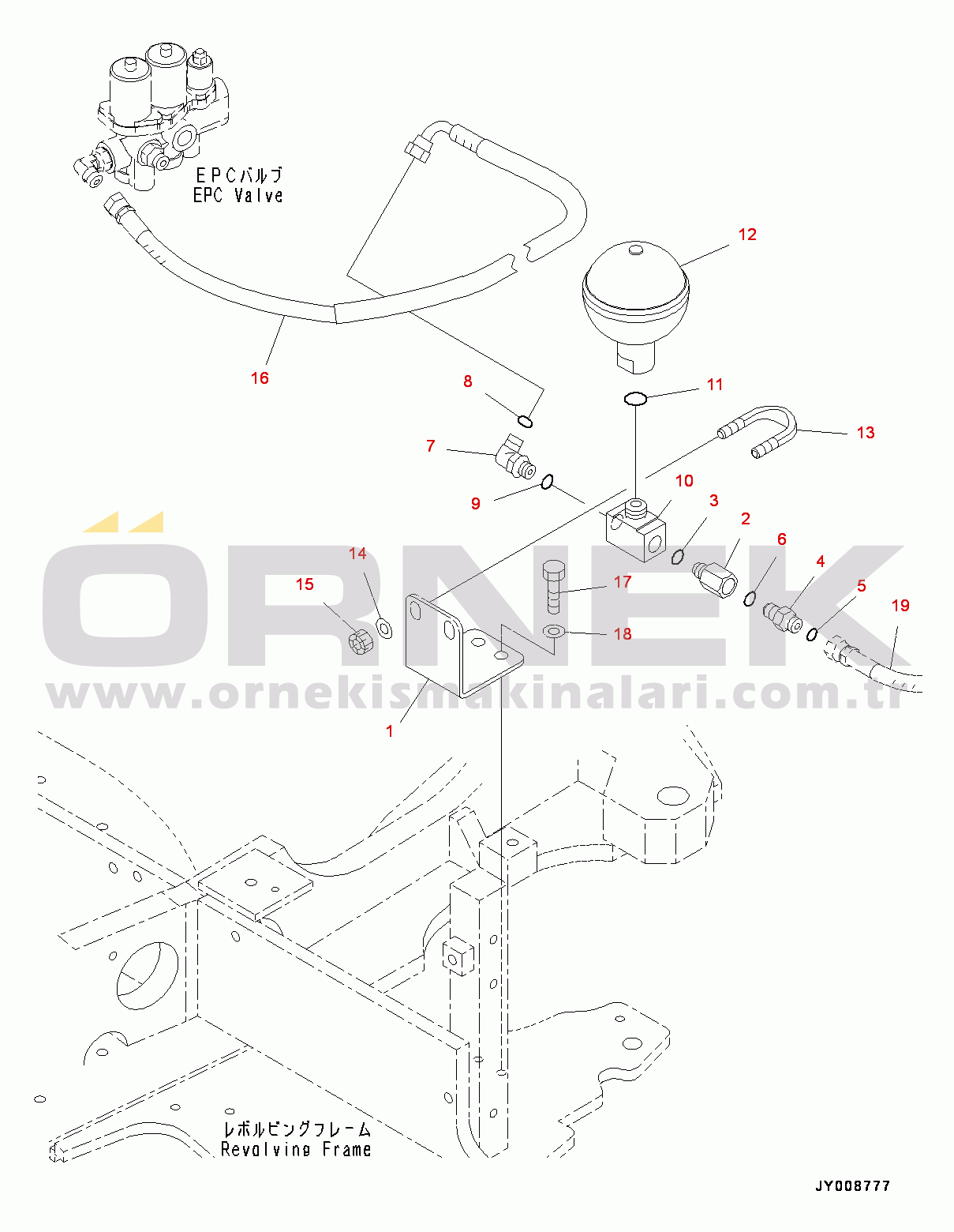 Komatsu PC55MR-3 S/N 15001-UP (EU Stan.) Control Valve, Accumulator Piping (#15001-15400)