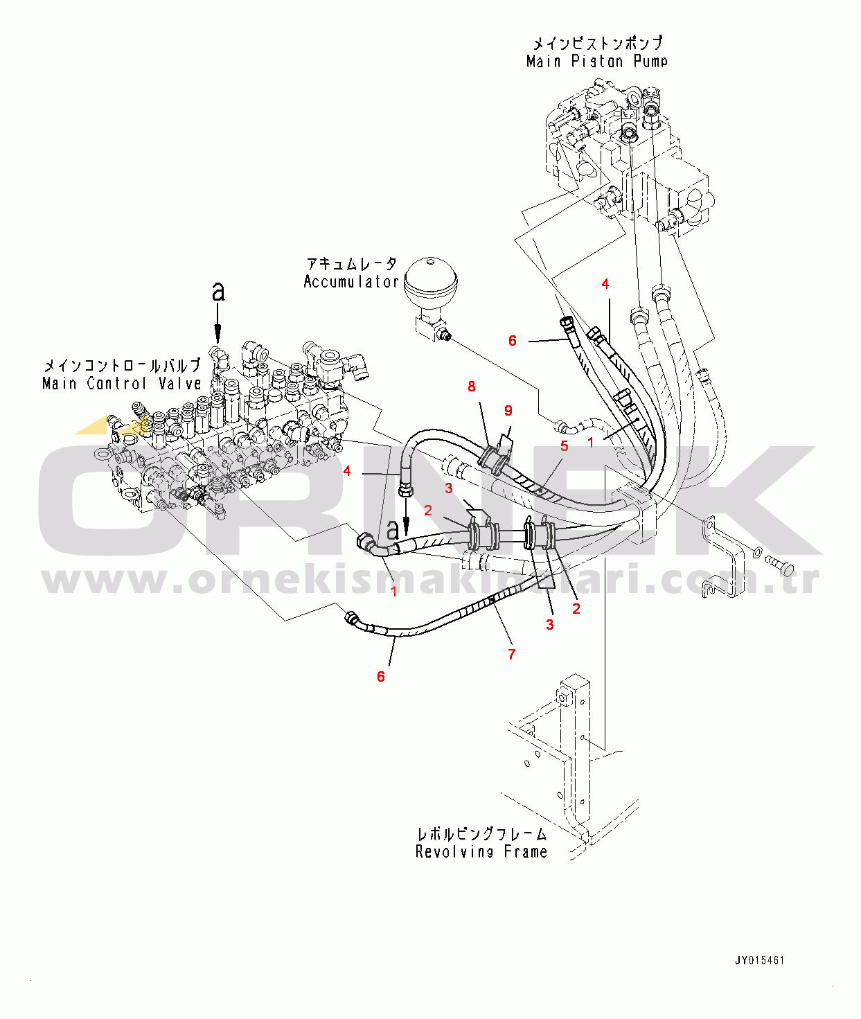 Komatsu PC55MR-3 S/N 15001-UP (EU Stan.) Control Valve, Delivery Piping (#16501-)