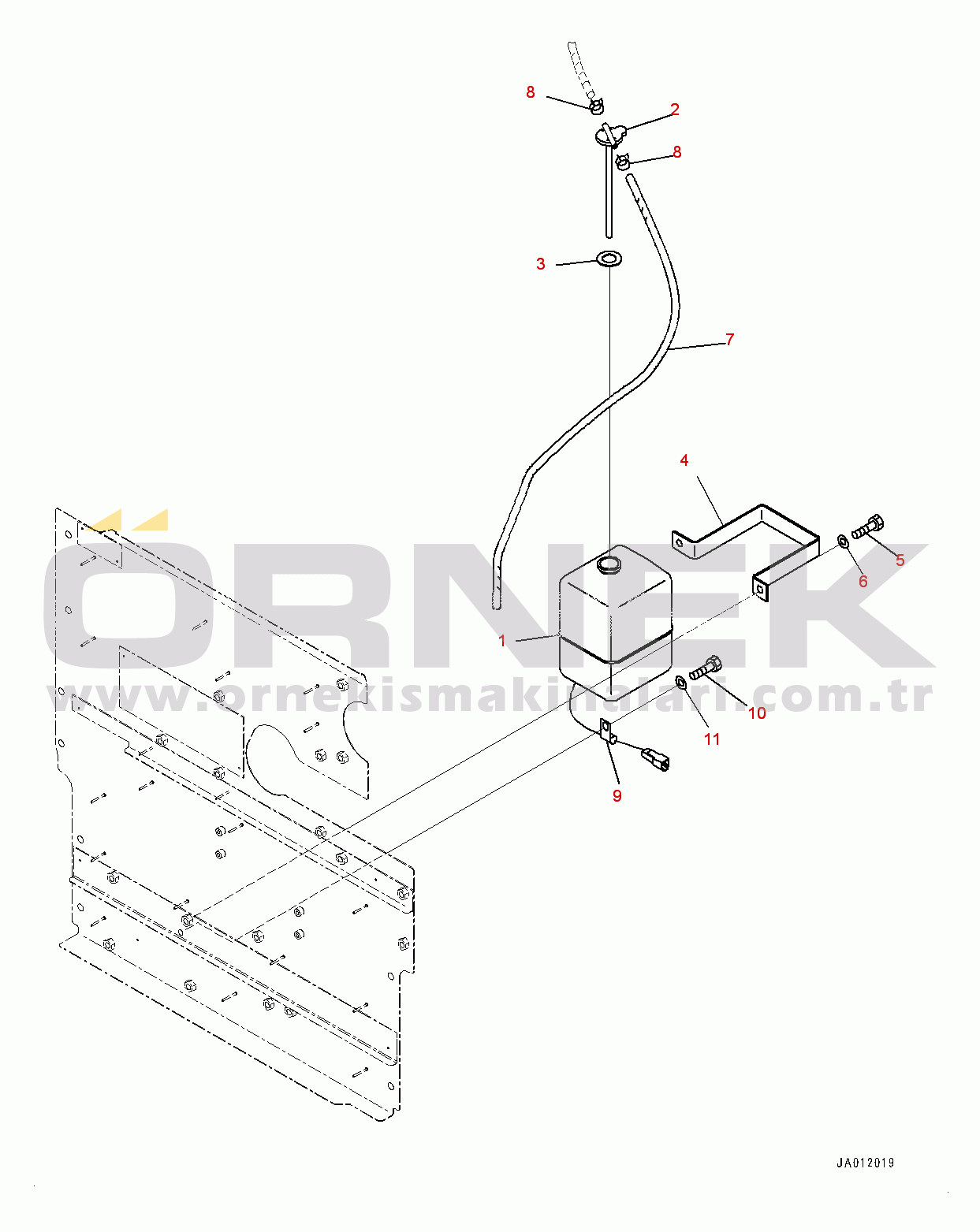 Komatsu WA150-6 S/N 80001-UP (Kuzey Amerika Stan.) Radiator, Tank (#81535-)