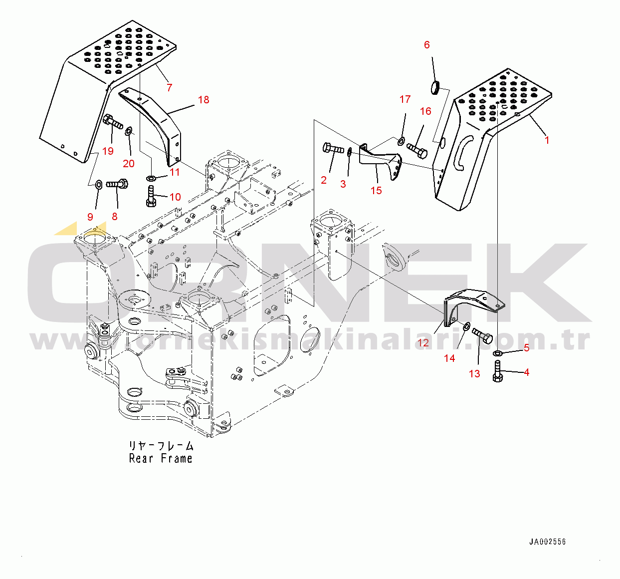 Komatsu WA150-6 S/N 80001-UP (Kuzey Amerika Stan.) Rear Fender, Front (#80001-)