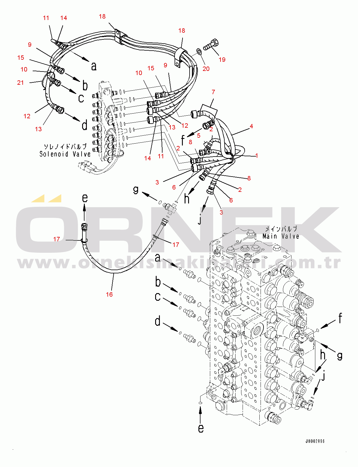 Komatsu PC300-8 S/N C50001-UP Proportional Pressure Control (PPC) Valve Circuit (#C50001-)