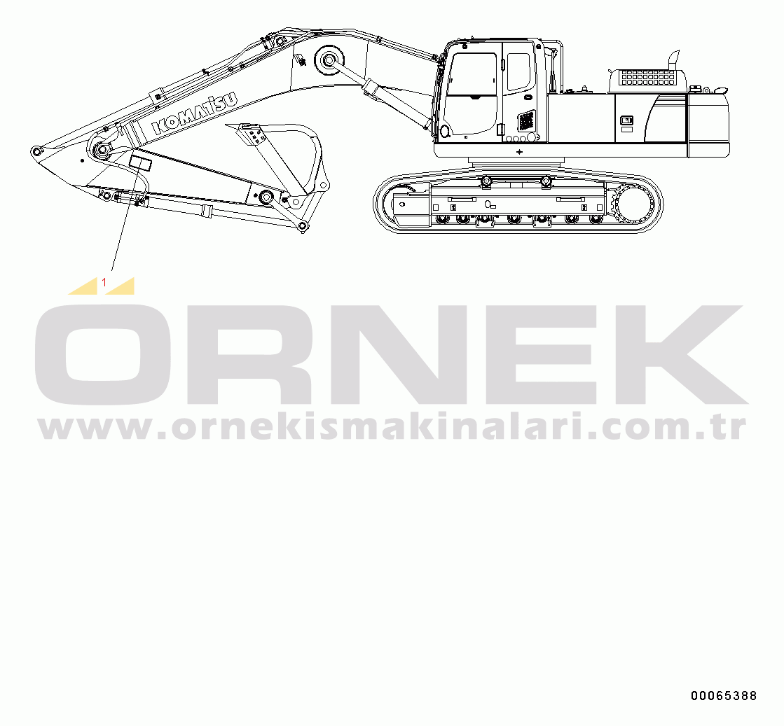 Komatsu PC300-8 S/N C50001-UP Caution Plate, Arm (#C50001-)