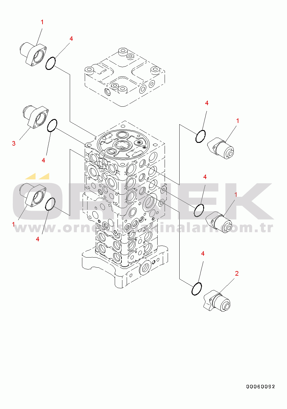 Komatsu PC130-8 S/N C30001-UP Main Control Valve(#C30001-)