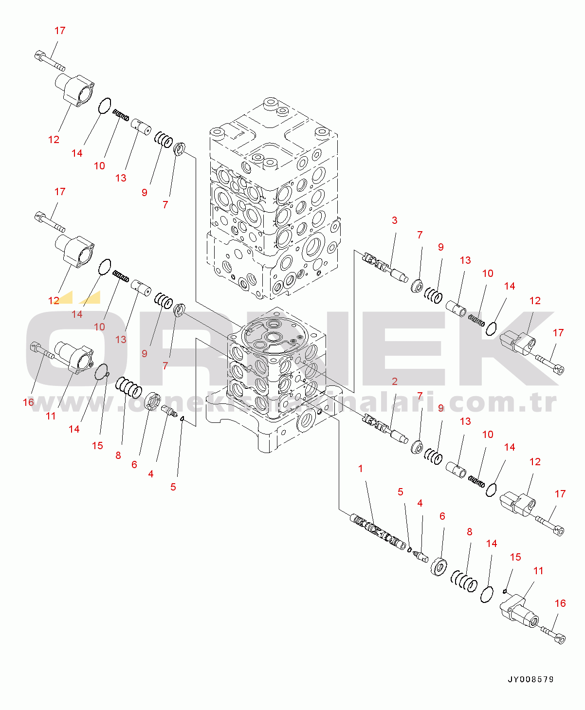 Komatsu PC130-8 S/N C30001-UP Main Control Valve(#C30001-)