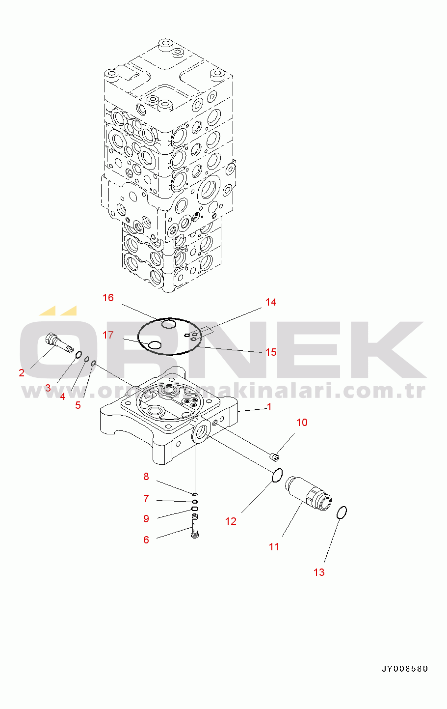 Komatsu PC130-8 S/N C30001-UP Main Control Valve(#C30001-)