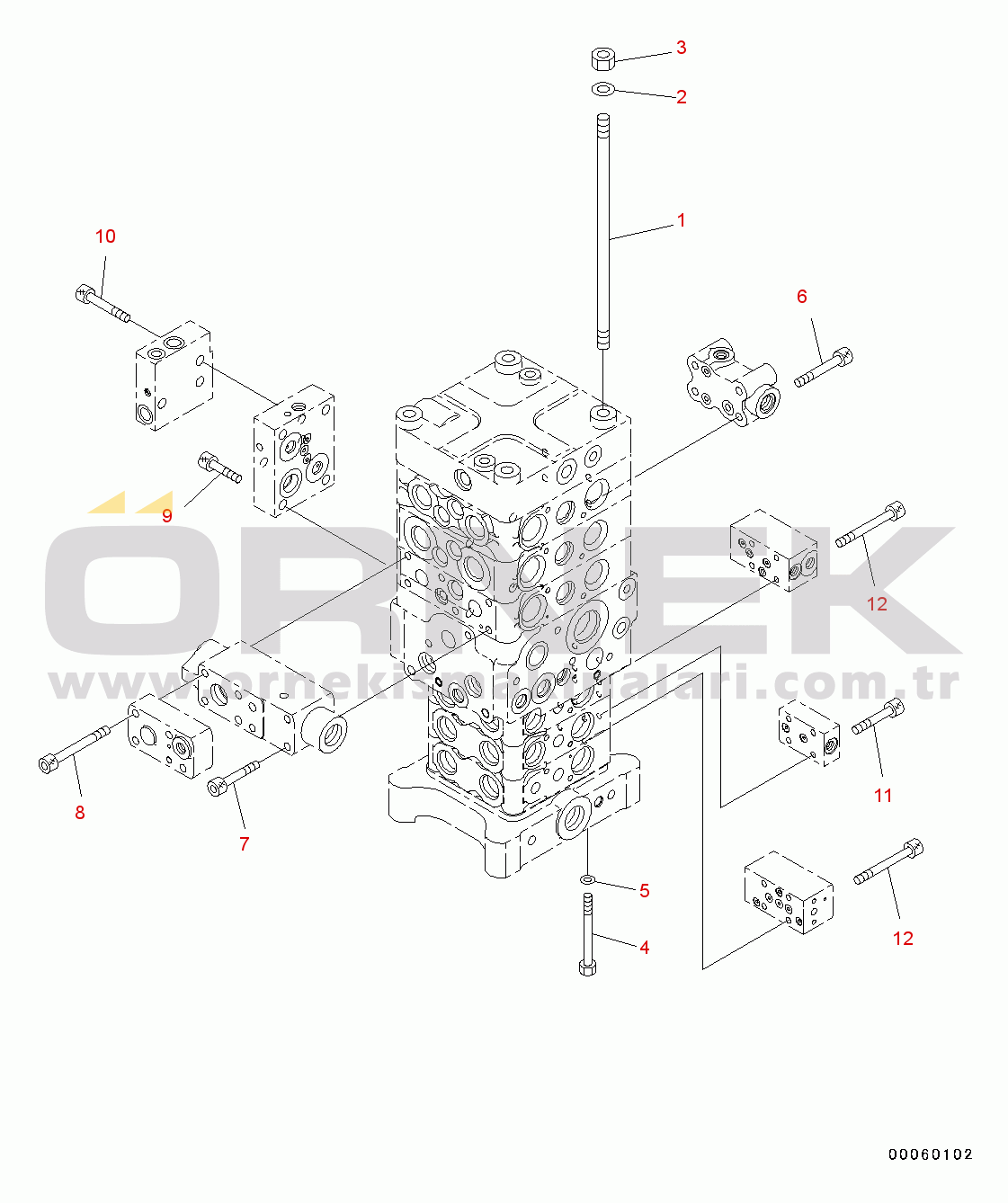 Komatsu PC130-8 S/N C30001-UP Main Control Valve(#C30001-)