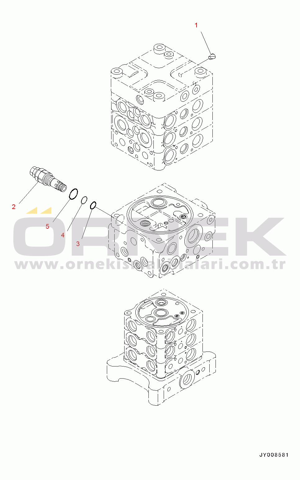 Komatsu PC130-8 S/N C30001-UP Main Control Valve(#C30001-)
